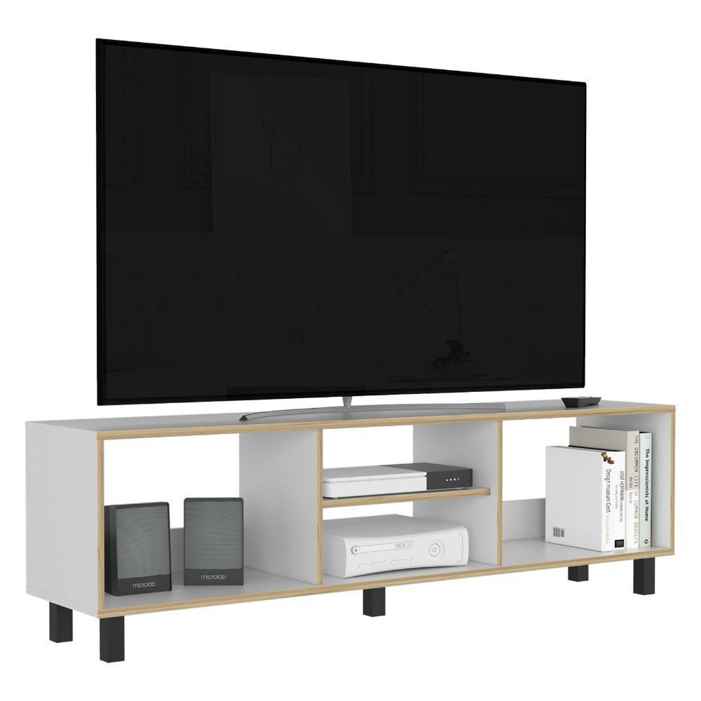 Mesa Para Tv Tunez, Blanco Y Café Claro, Para Televisor De 70 Pulgadas img #3