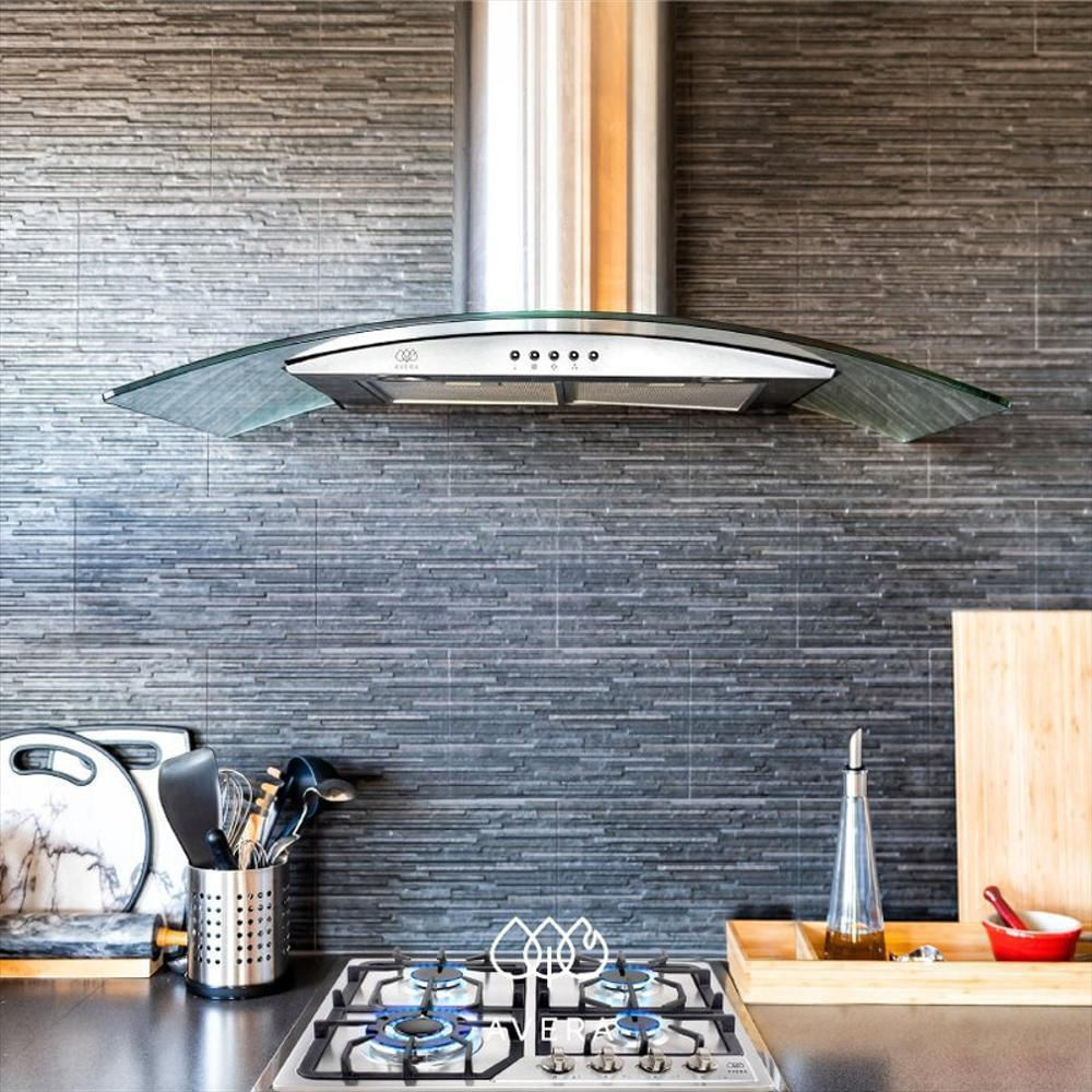 Campana Extractora De Isla Acero Inoxidable Y Vidrio Templado Avera 76 Cm img #5