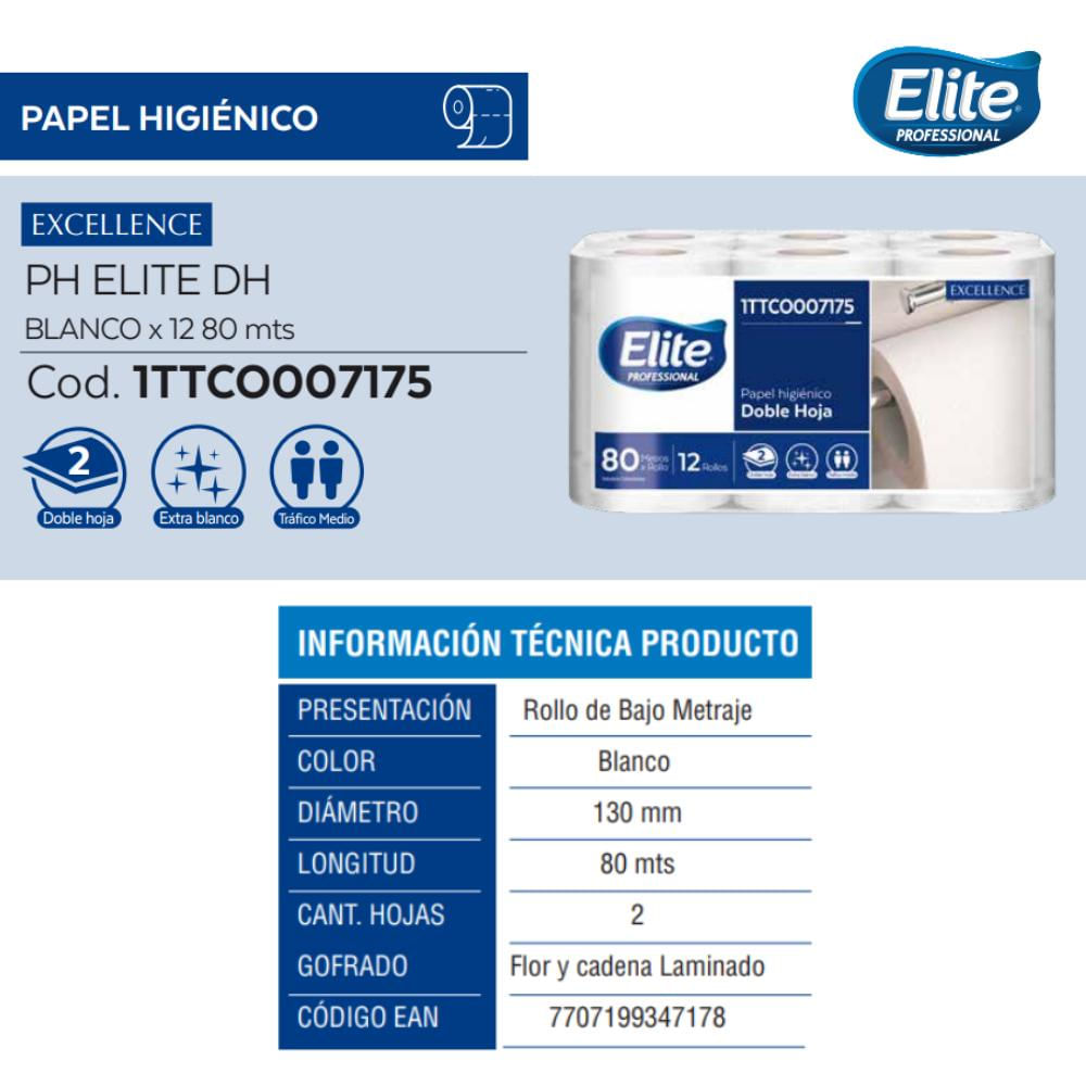 Papel Higienico Doble Hoja 80 Mts X 12 Rollos Extrablanco img #3