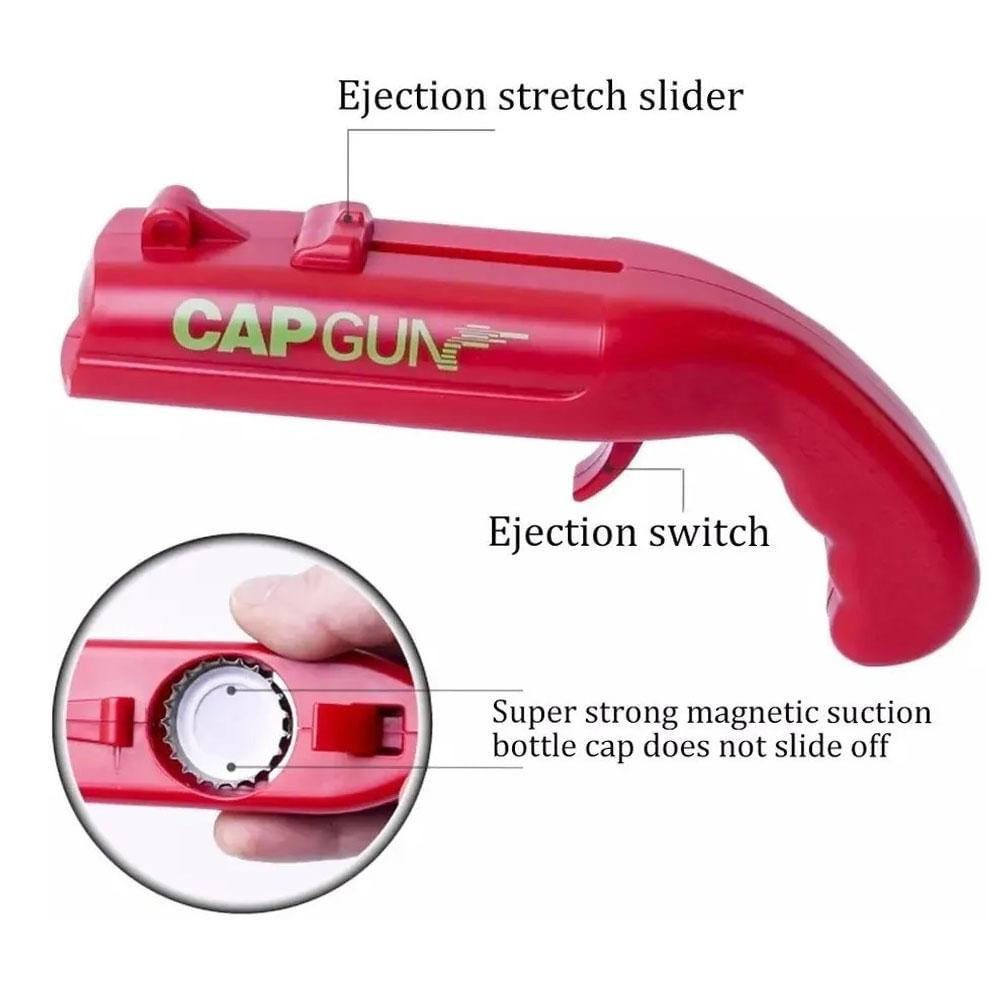 Destapador Botellas Rojo Fk22 14 Lanza Tapas Tirador Diseño Pistola img #1