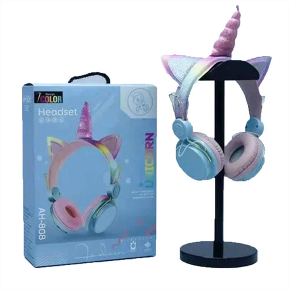 Audífono Diadema Bluetooth Unicornio Ah 808 img #1