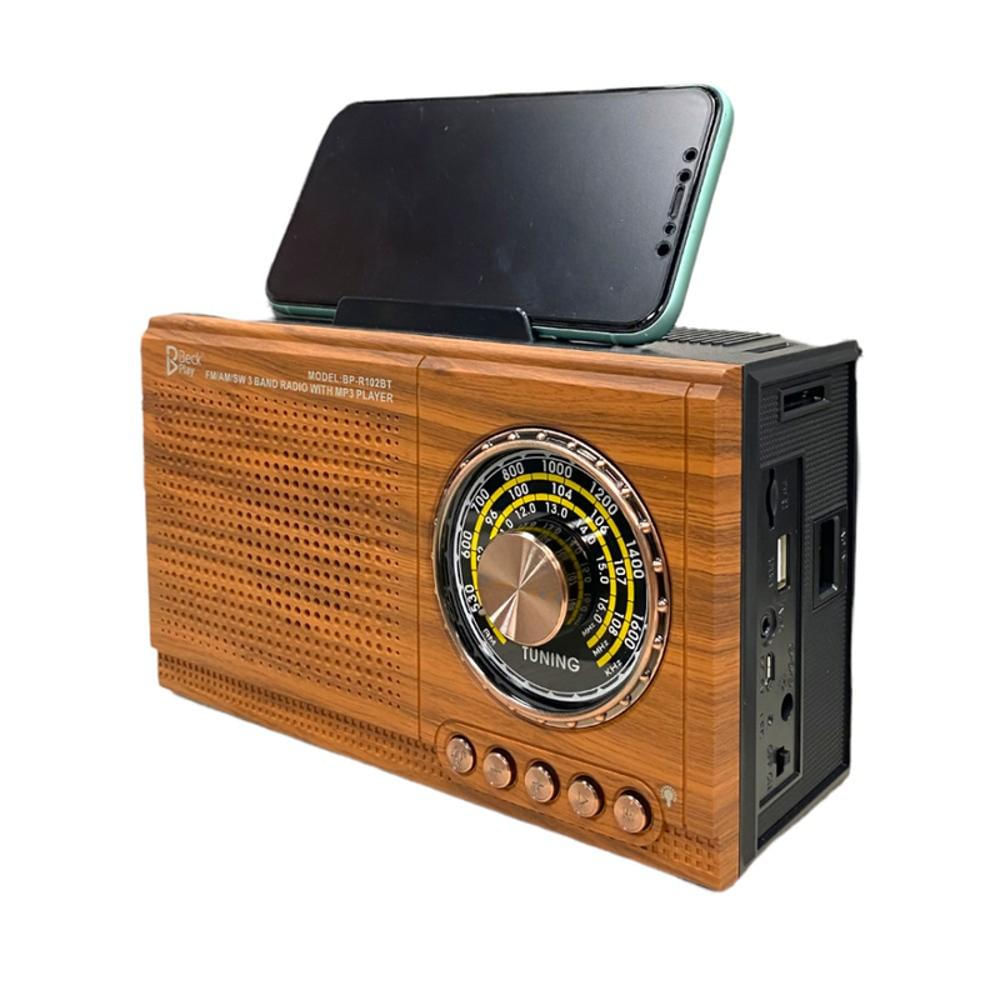 Radio Am Y Fm Parlante Bluetooth Vintage Clásico Bp R102bt img #2