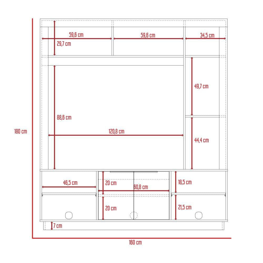 Centro De Entretenimiento San Pedro Coñac 160 Cm Con Dos Puertas img #5