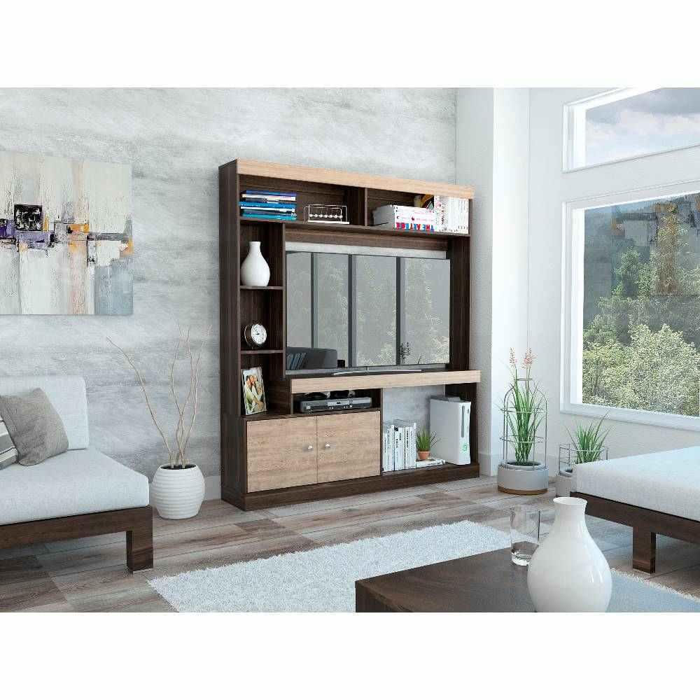 Centro De Entretenimiento Dante Habano Y Miel 180 Cm Con Dos Puertas img #3