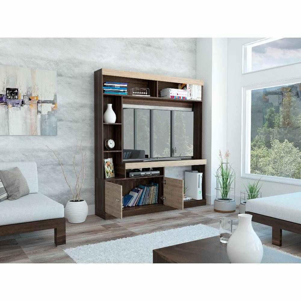 Centro De Entretenimiento Dante Habano Y Miel 180 Cm Con Dos Puertas img #4