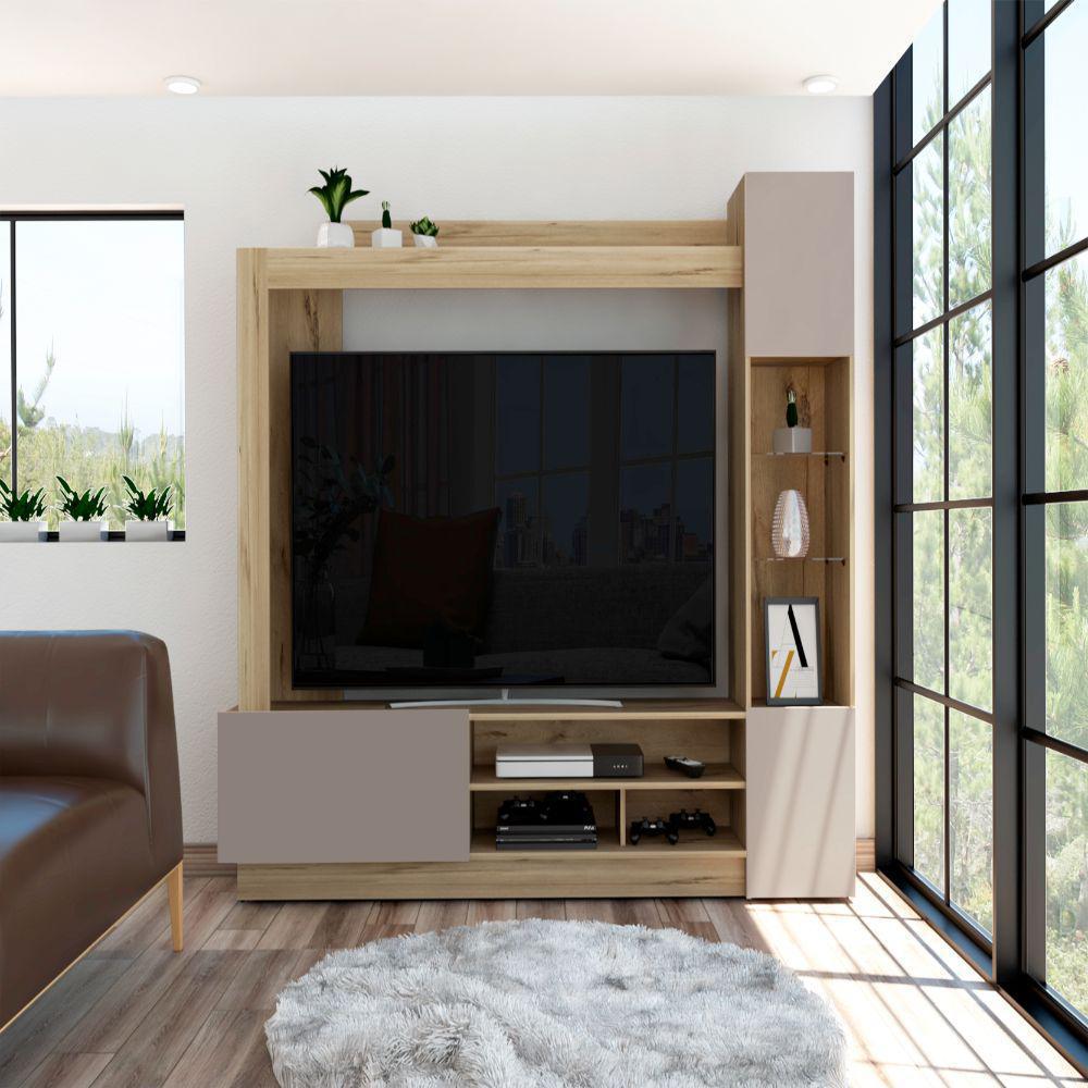 Mesa Para Tv Bayern, Café Claro, Con Espacio Para Televisor De Hasta 65 Pulgadas img #2