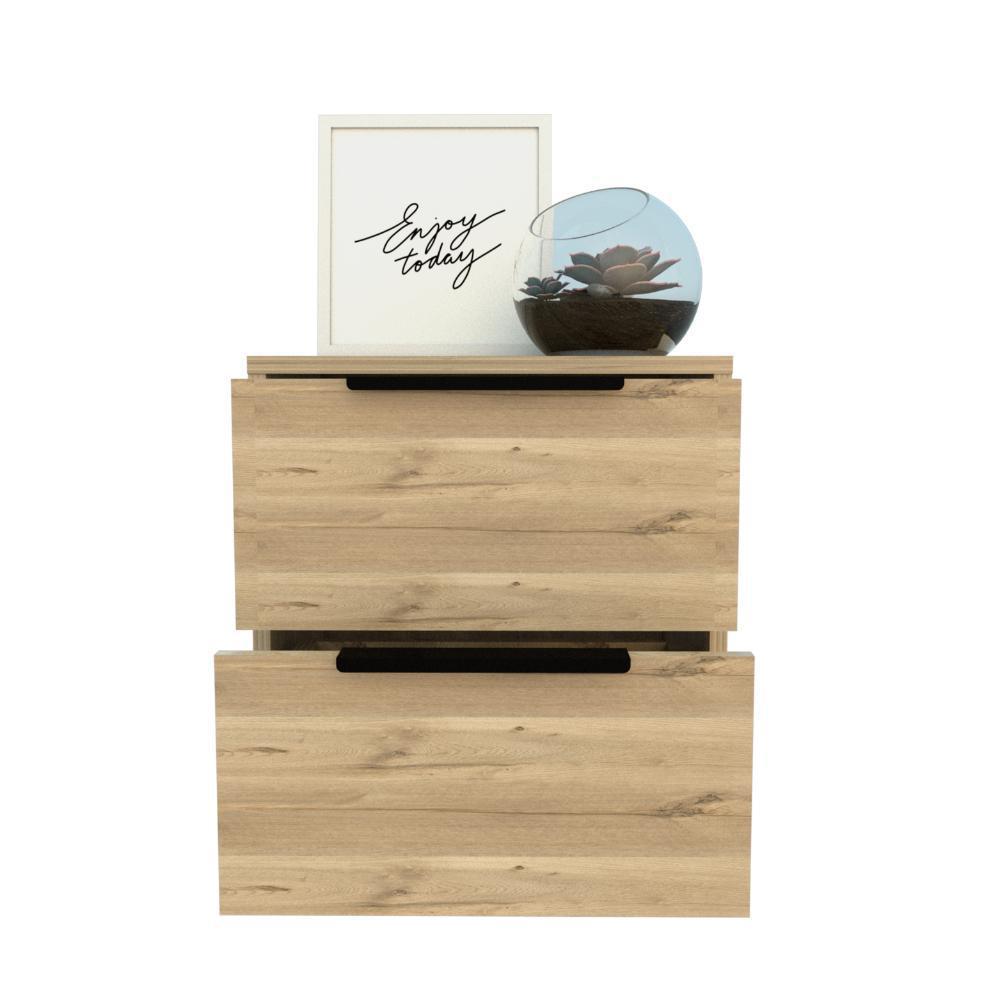 Mesa De Noche Wesley, Café Claro Y Blanco, Contiene Dos Cajones img #4