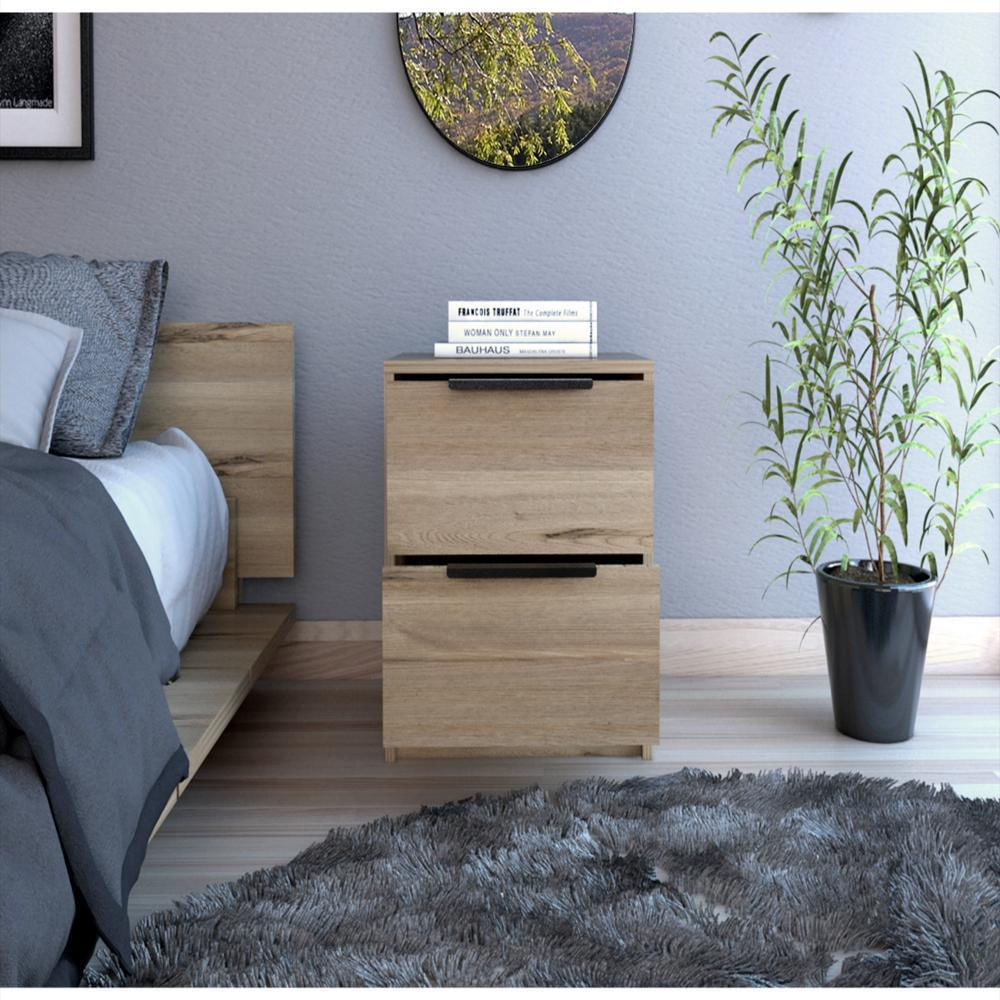 Mesa De Noche Wesley, Café Claro Y Blanco, Contiene Dos Cajones img #5