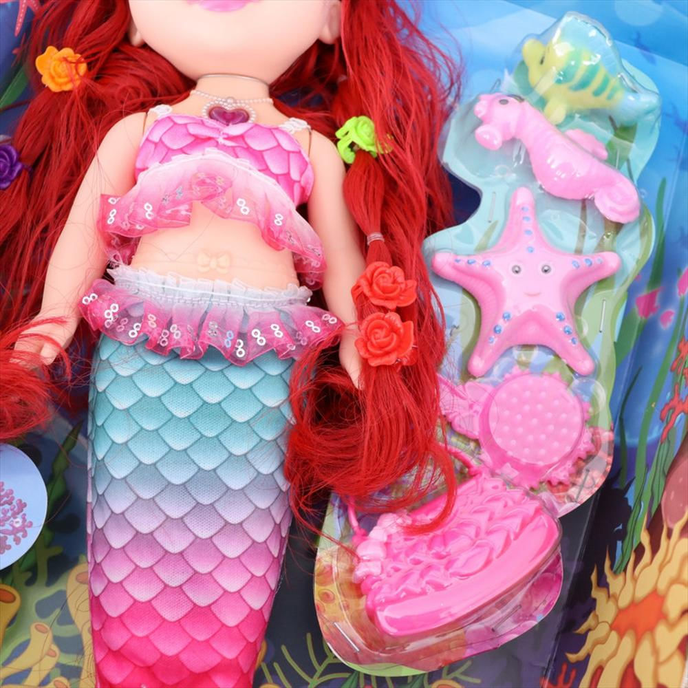 Muñeca Princesa Sirena Luces Niña Sonido + Baterias img #3
