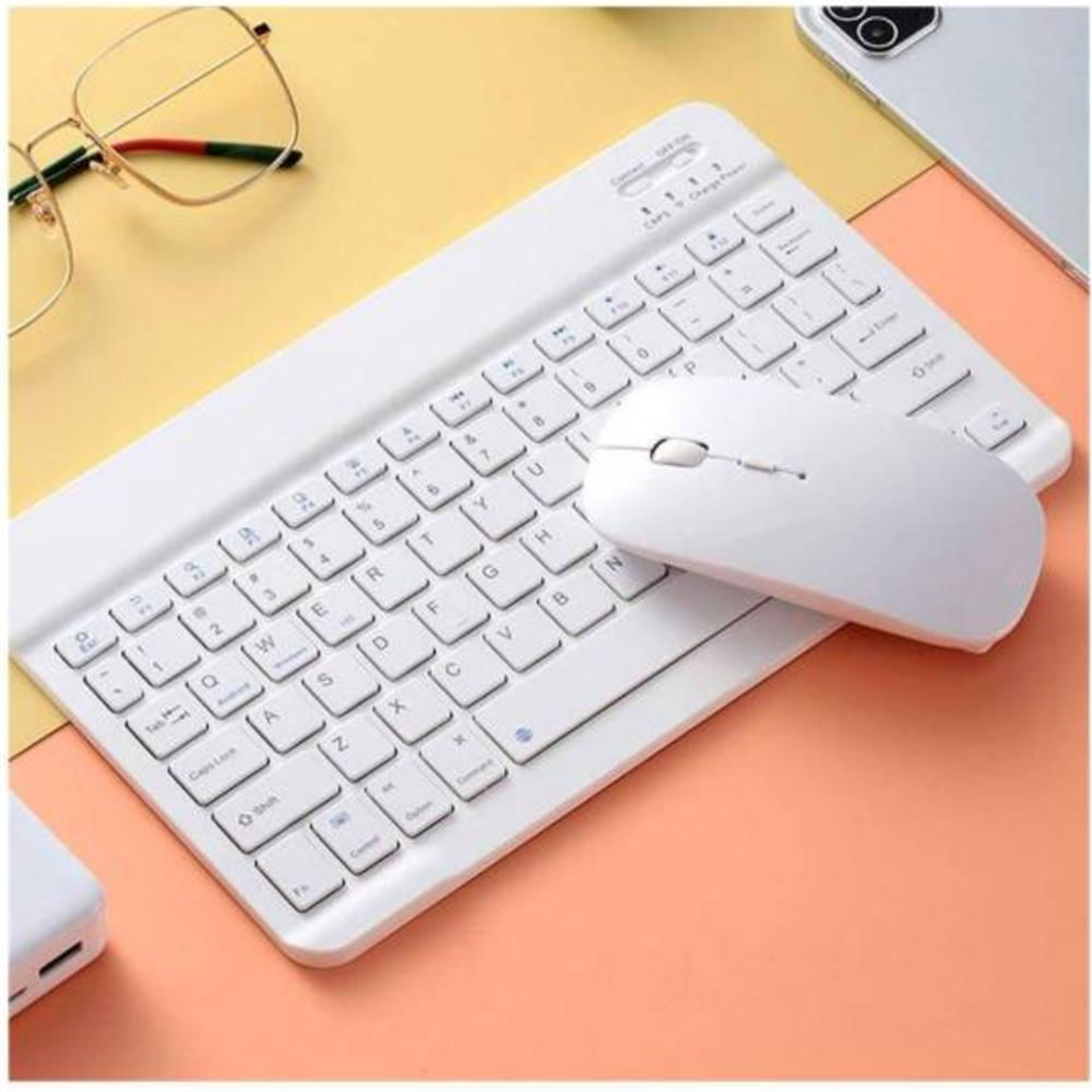 Teclado Bluetooth Recargable Mouse Keyboard Color Pastel Kit img #2