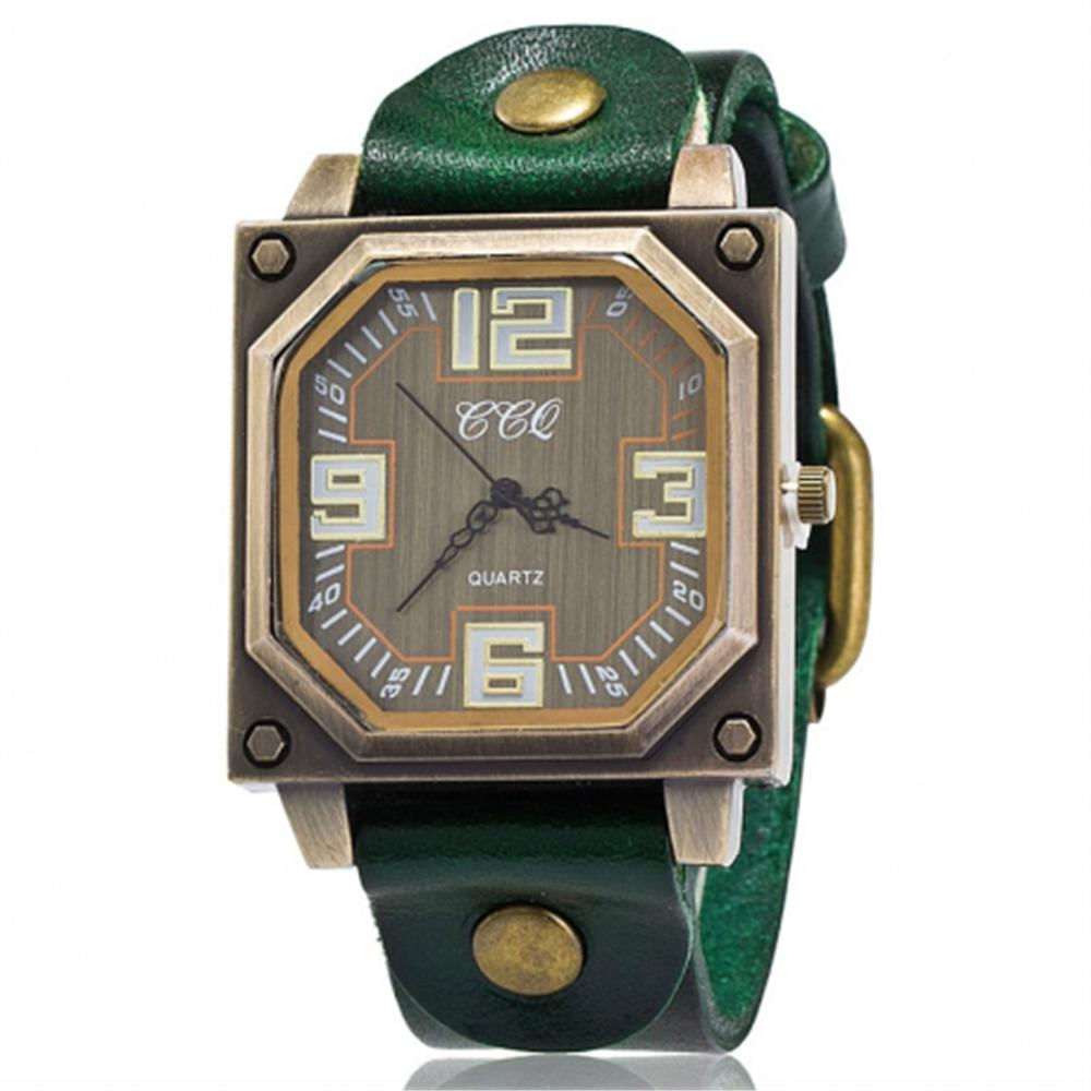 Reloj Cuadrado Vintage Verde Dayoshop 170D1 Mas Estuche Tureloj img #1