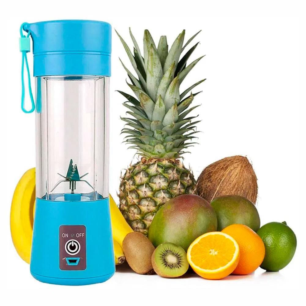Licuadora Personal Recargable Portatil Usb 6 Aspas Azul img #2