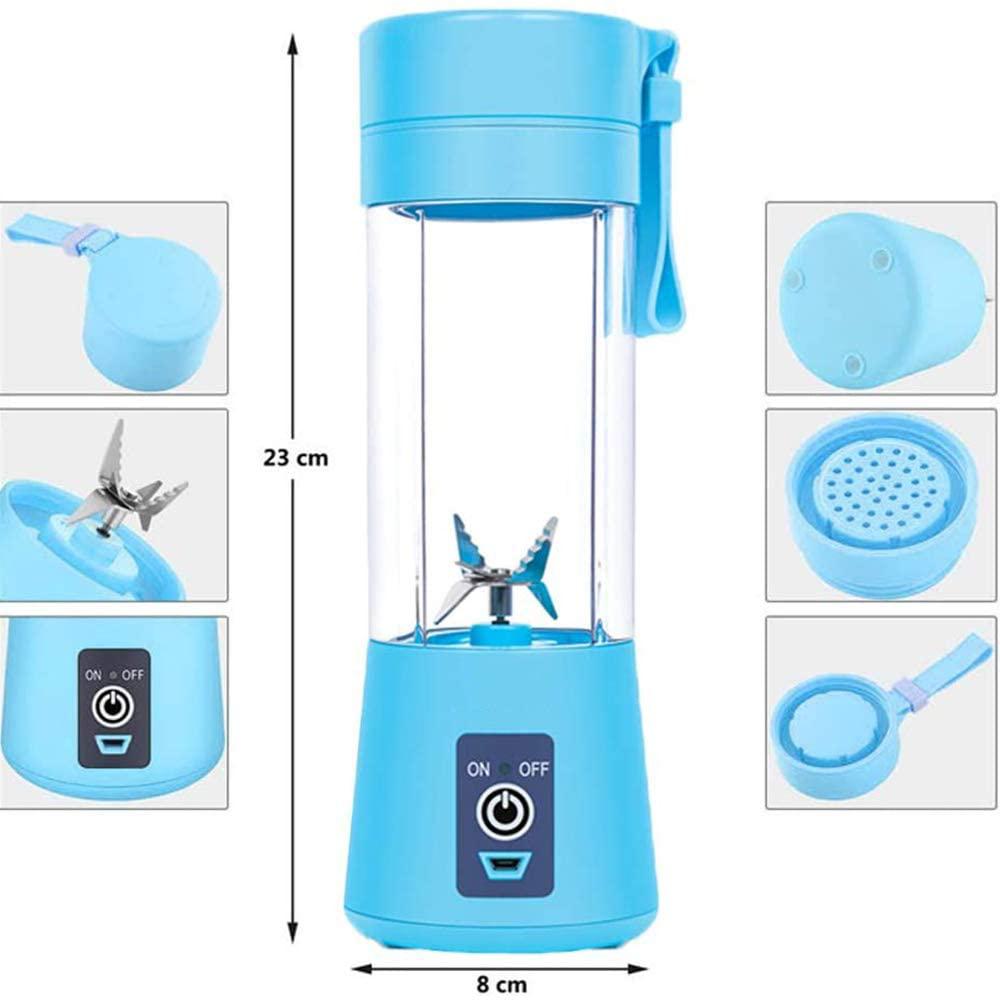 Licuadora Personal Recargable Portatil Usb 6 Aspas Azul img #3