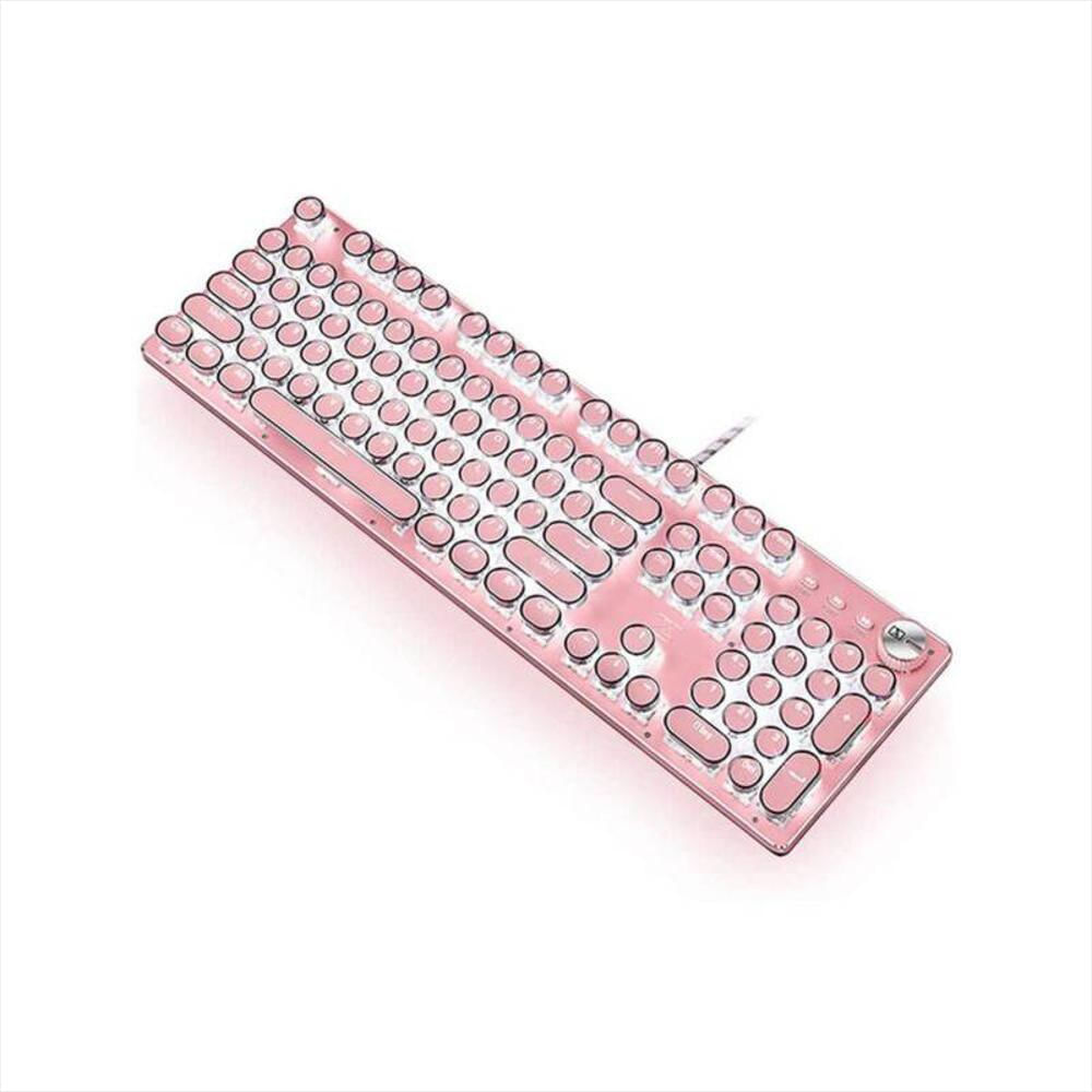Teclado Gamer Mecánico Teclas Redondas Rgb Rosado img #1