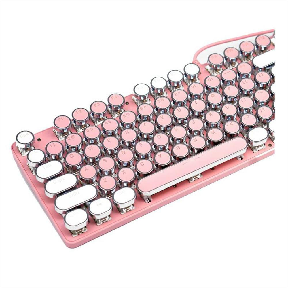 Teclado Gamer Mecánico Teclas Redondas Rgb Rosado img #3
