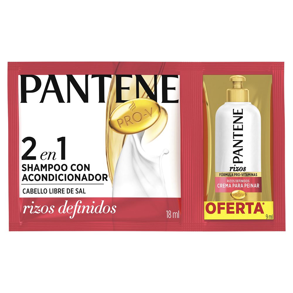 Pantene Shampoo 2en1 x 18 ml + Crema para peinar x 7 ml img #1