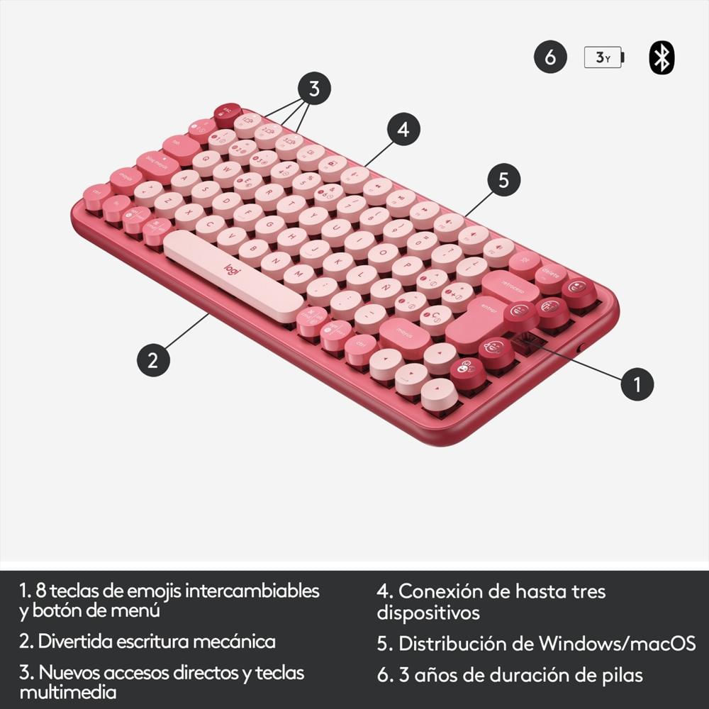 Logitech Combo Inalámbrico Pop Keys Pop Mouse Heartbreaker img #5