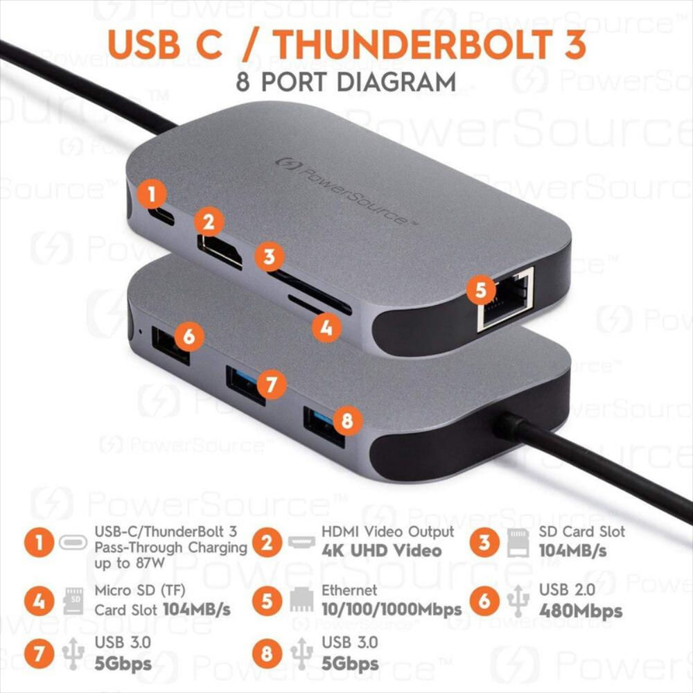 Adaptador con puerto Ethernet 8 en 1 img #2