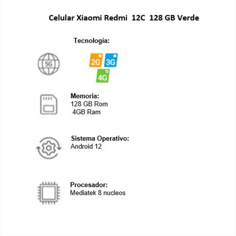 Celular Xiaomi Redmi 12C 128 Gb Verde img #4