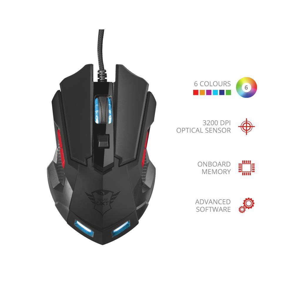 Mouse Gamer Alambrico Trust Gxt 148 Orna Negro img #2