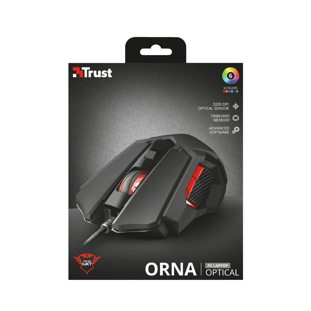 Mouse Gamer Alambrico Trust Gxt 148 Orna Negro img #3