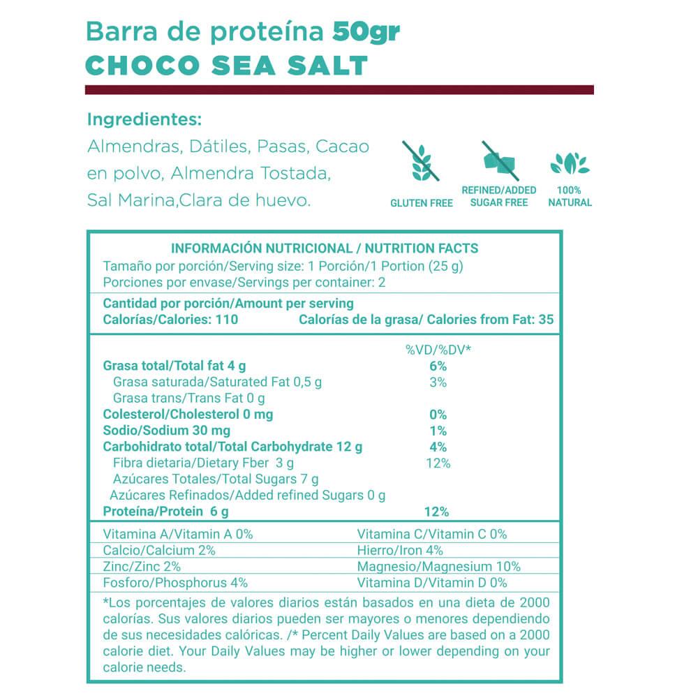 Barra Choco Sea Salt O-LAB 50 Gramos img #2