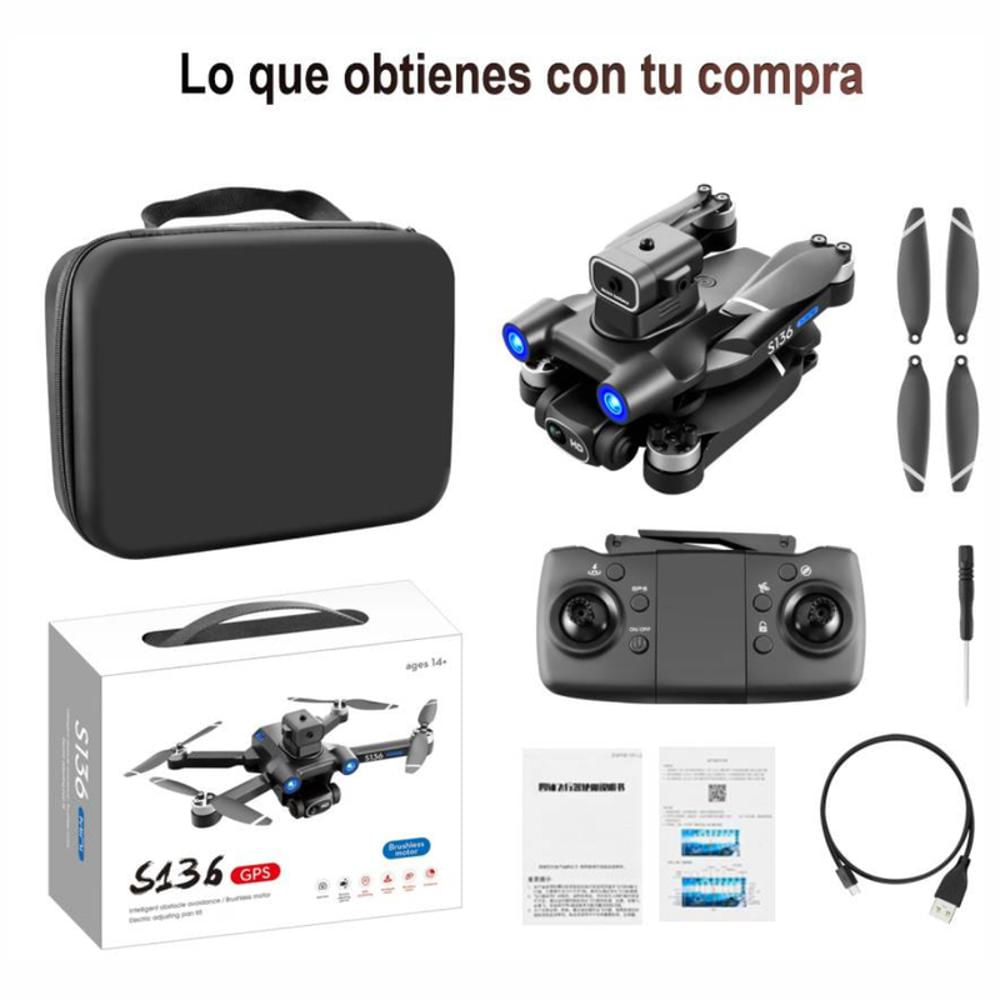 Drone Wifi Gps Motor Brushless S136 Doble Camara Estuche img #5