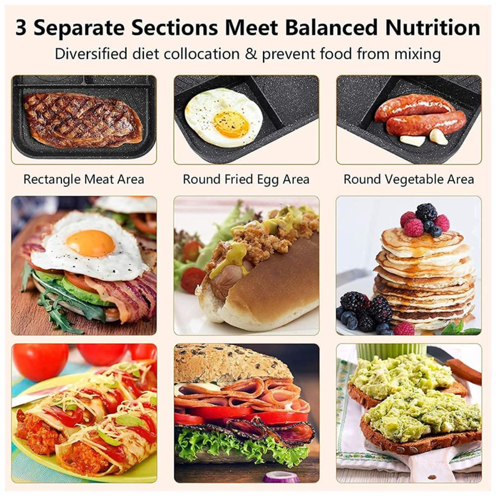 Sartén De 3 Puestos Para Huevos Arepas Antiadherente img #4