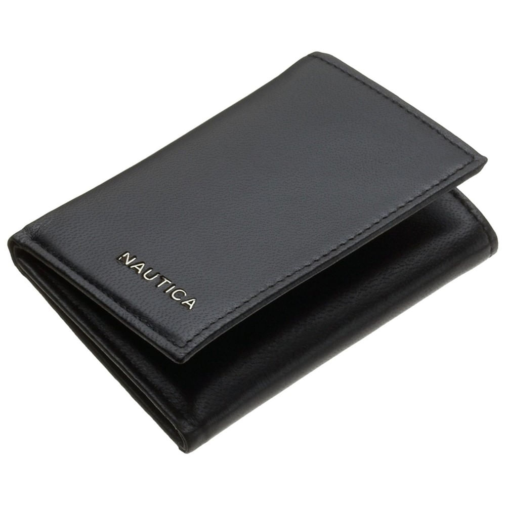 Billetera Nautica De Cuero Negro Para Hombre img #1
