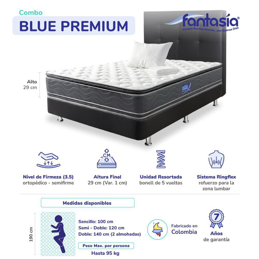 Combo FANTASIA Doble (140 x 190 cm) 5101300300004 Resortado Semifirme img #5