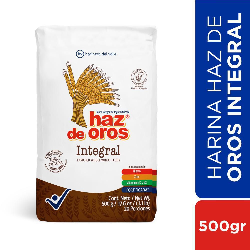 HARINA DE TRIGO INTEGRAL HAZ DE OROS 500 gr img #1