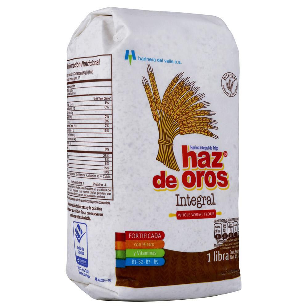 HARINA DE TRIGO INTEGRAL HAZ DE OROS 500 gr img #2