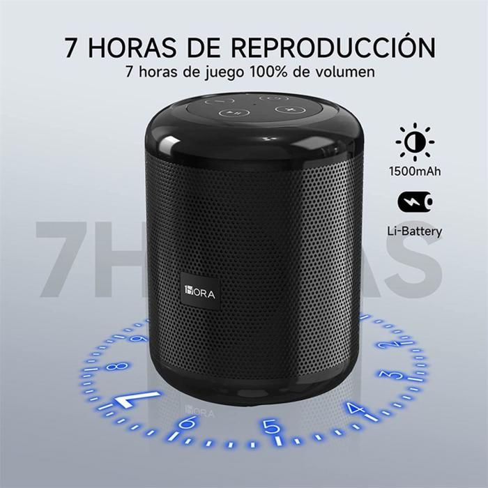 Mini Bocina Speaker Bluetooth Altavoz Portátil 1Hora Boc062 Negro img #3
