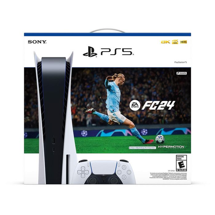 Consola PS5 Estándar 825GB + 1 Control Dualsense + Voucher de descarga Juego FC24 img #1