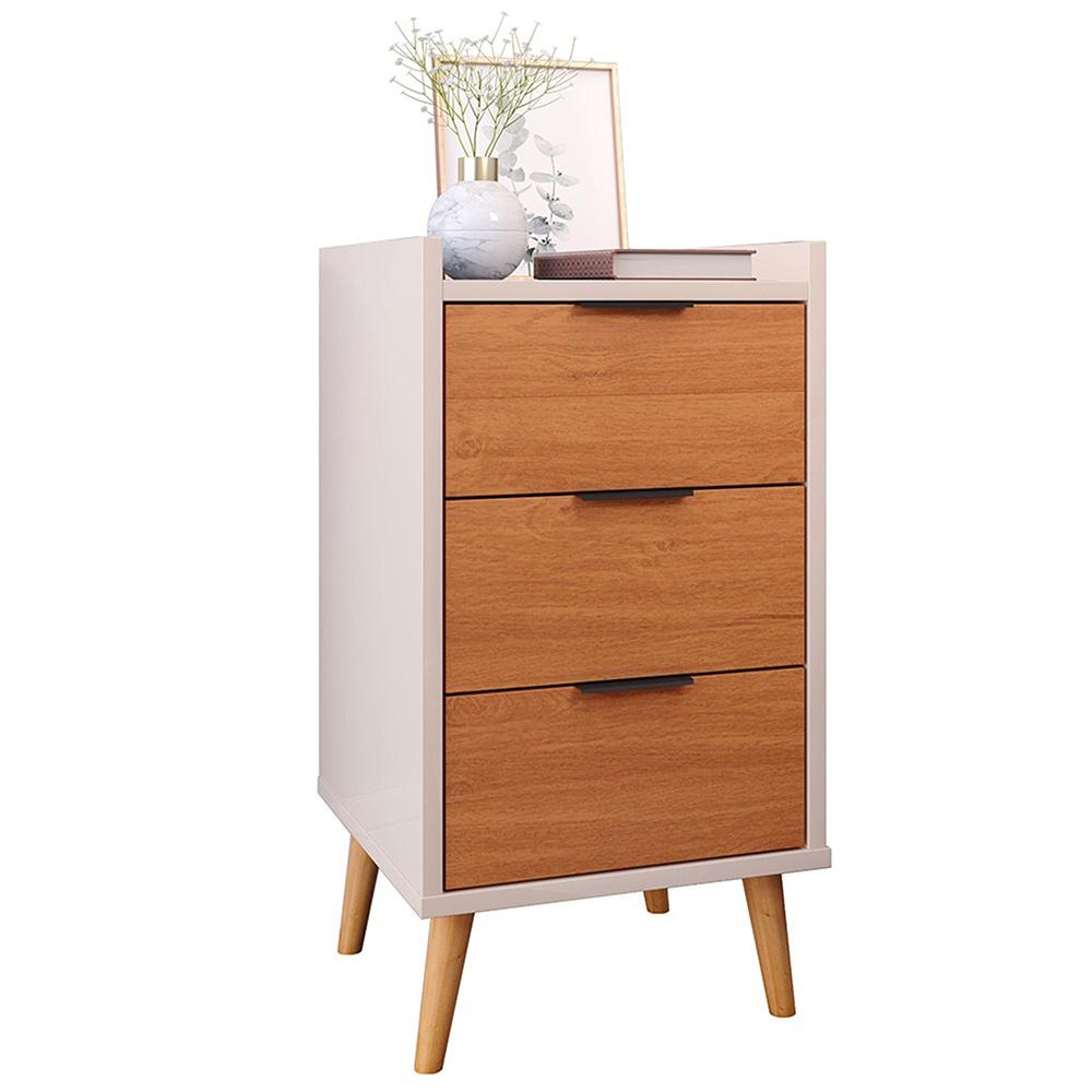 Mesa De Noche Ángeles Natural/Blanco img #1