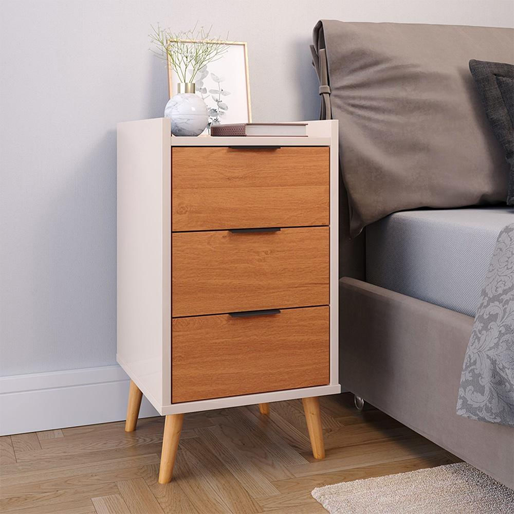 Mesa De Noche Ángeles Natural/Blanco img #2