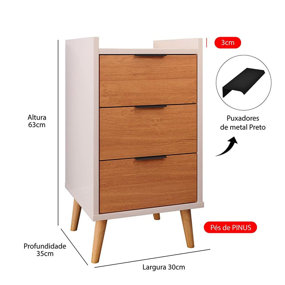 Mesa De Noche Ángeles Natural/Blanco img #5