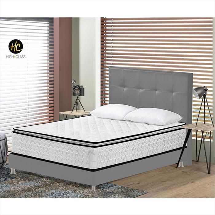 Combo Colchon 100 X 190 Stanford Relax + Base Cama Gris + Cabecero + Almohadas img #2