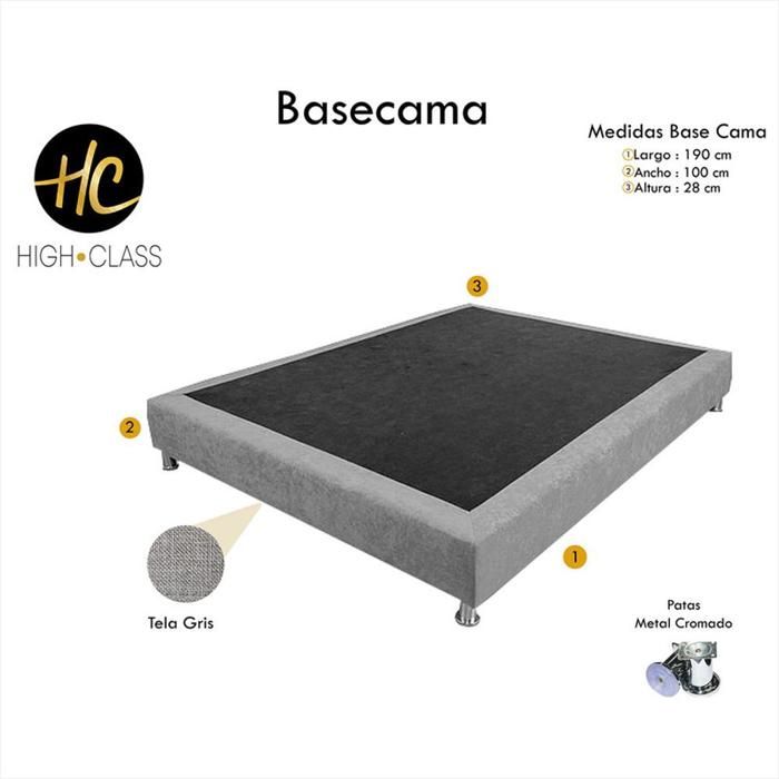 Combo Colchon 100 X 190 Stanford Relax + Base Cama Gris + Cabecero + Almohadas img #4