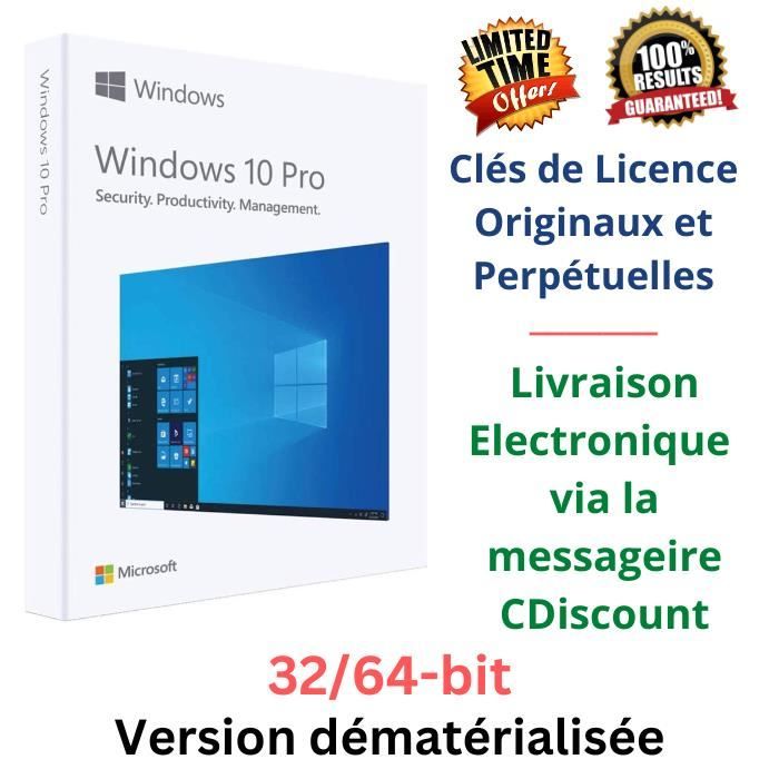 Windows 10 Pro 32/64bit Clave original y perpetua Versión desmaterializada img #1