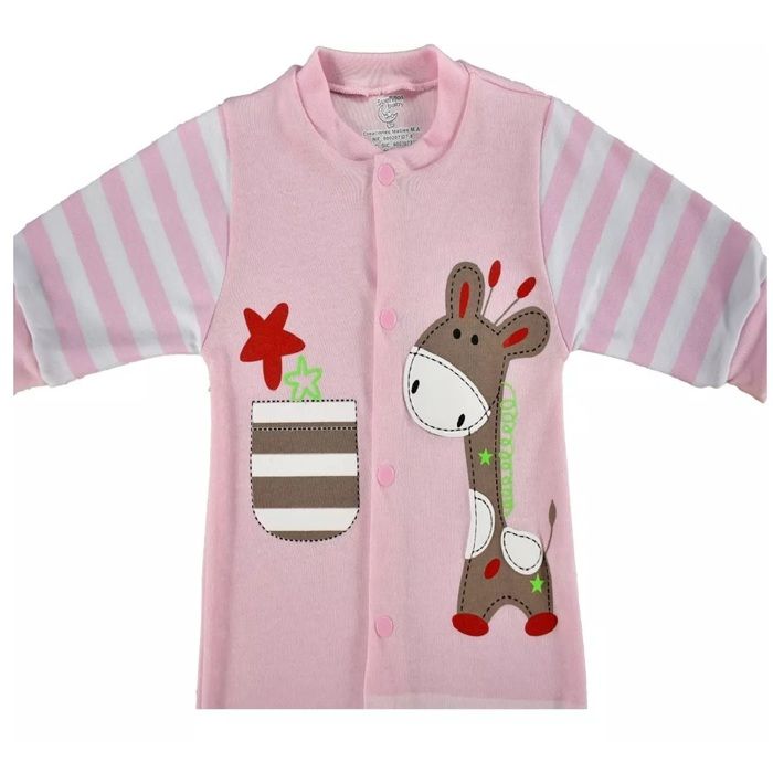 pijama bebe enteriza para bebé niña jirafa rosado img #2