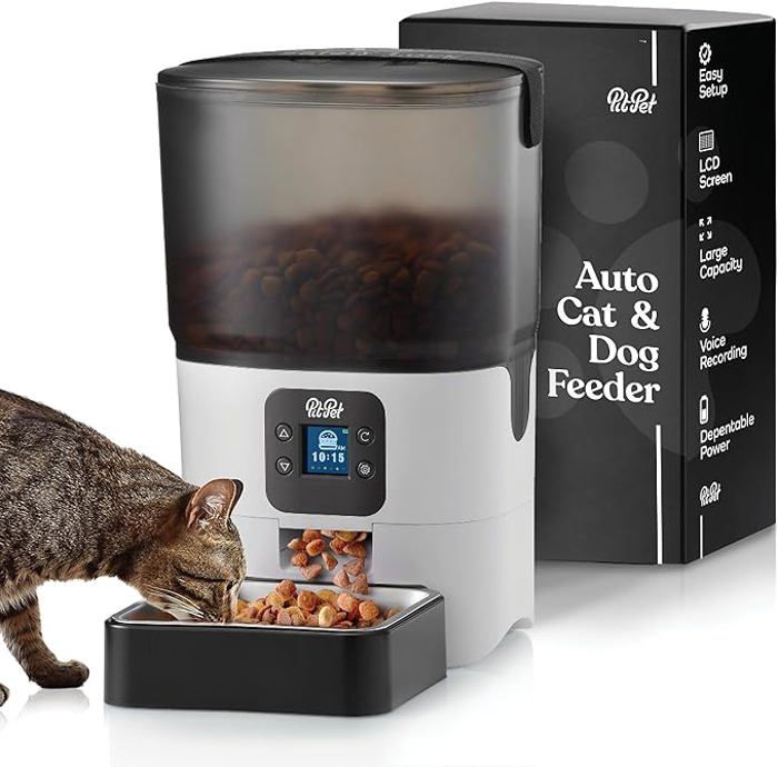 Comederos automáticos inteligentes para gatos, dispensador automático confiable de alimentos para gatos de 6 litros con pantalla LCD img #1