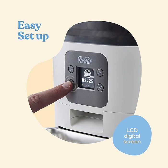 Comederos automáticos inteligentes para gatos, dispensador automático confiable de alimentos para gatos de 6 litros con pantalla LCD img #2