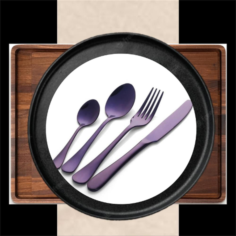 Juego De Cubiertos Morado 24 Piezas Acero Inoxidable img #3