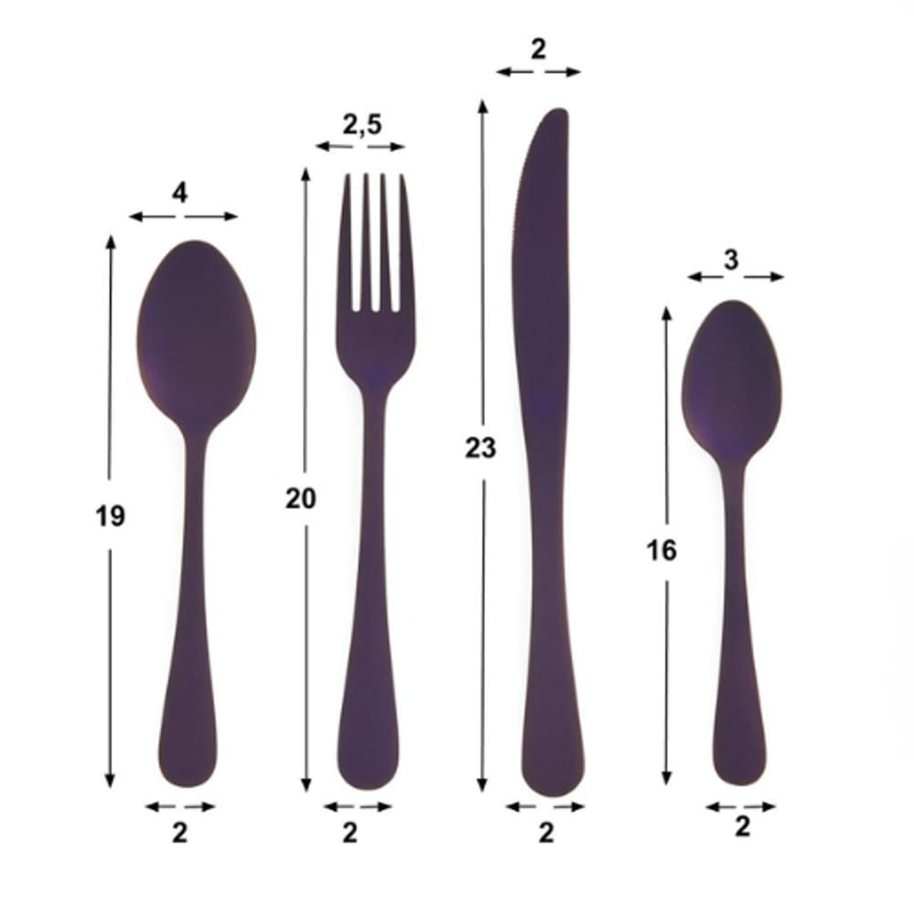Juego De Cubiertos Morado 24 Piezas Acero Inoxidable img #4