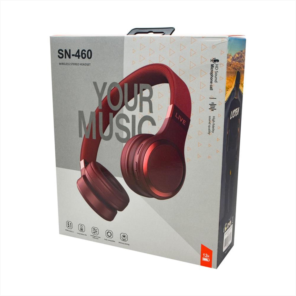 Audifono Diadema Bluetooth Inalambrica Sn 460 Roja img #2