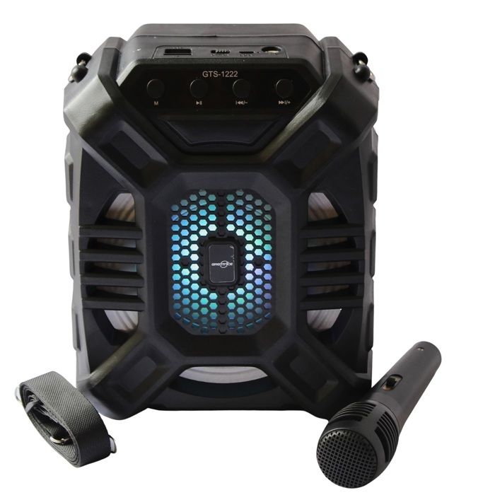 Parlante Bluetooth Recargable Con Microfono Radio FM y USB img #1