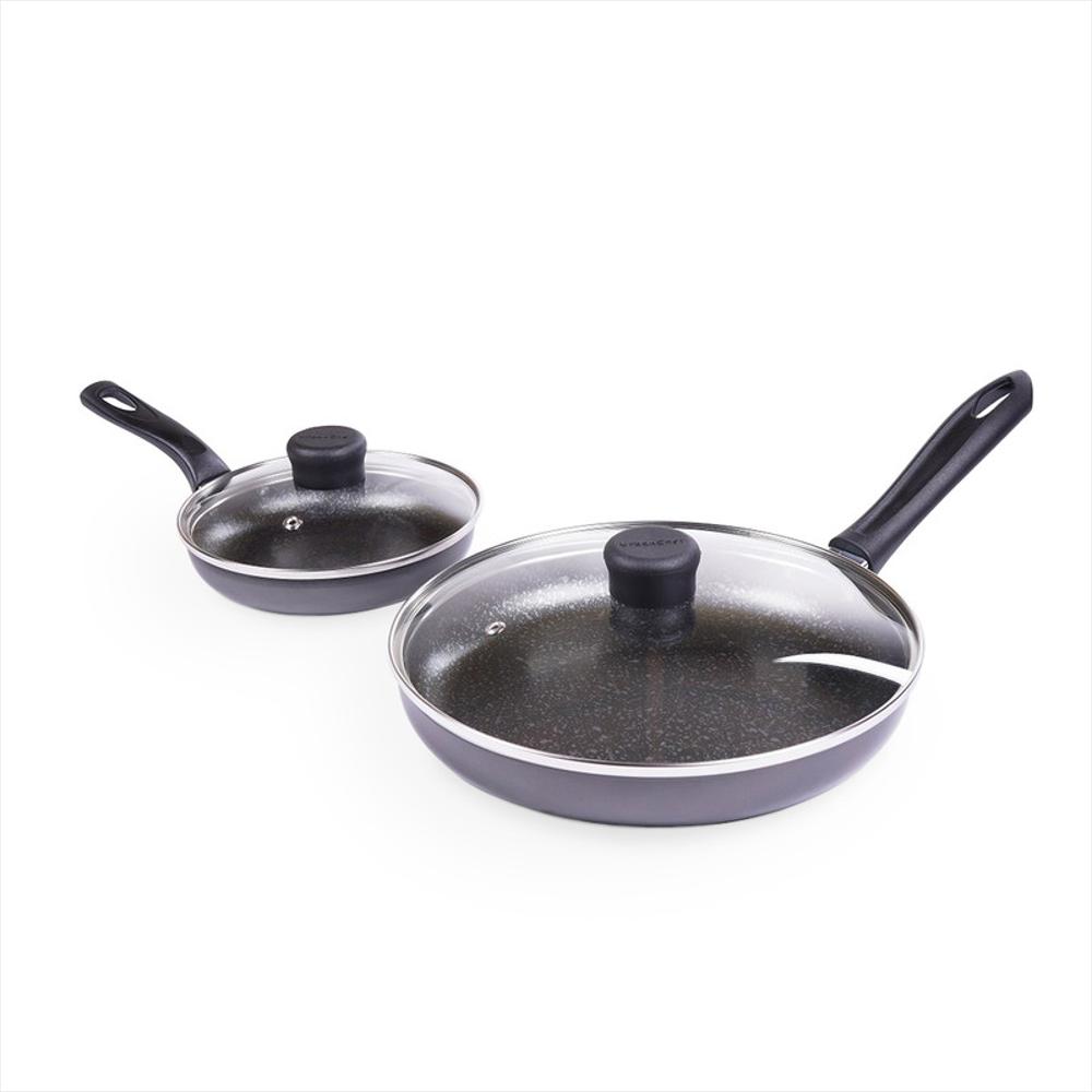 Set X 2 Sartenes Grafito + Tapa De Vidrio img #1