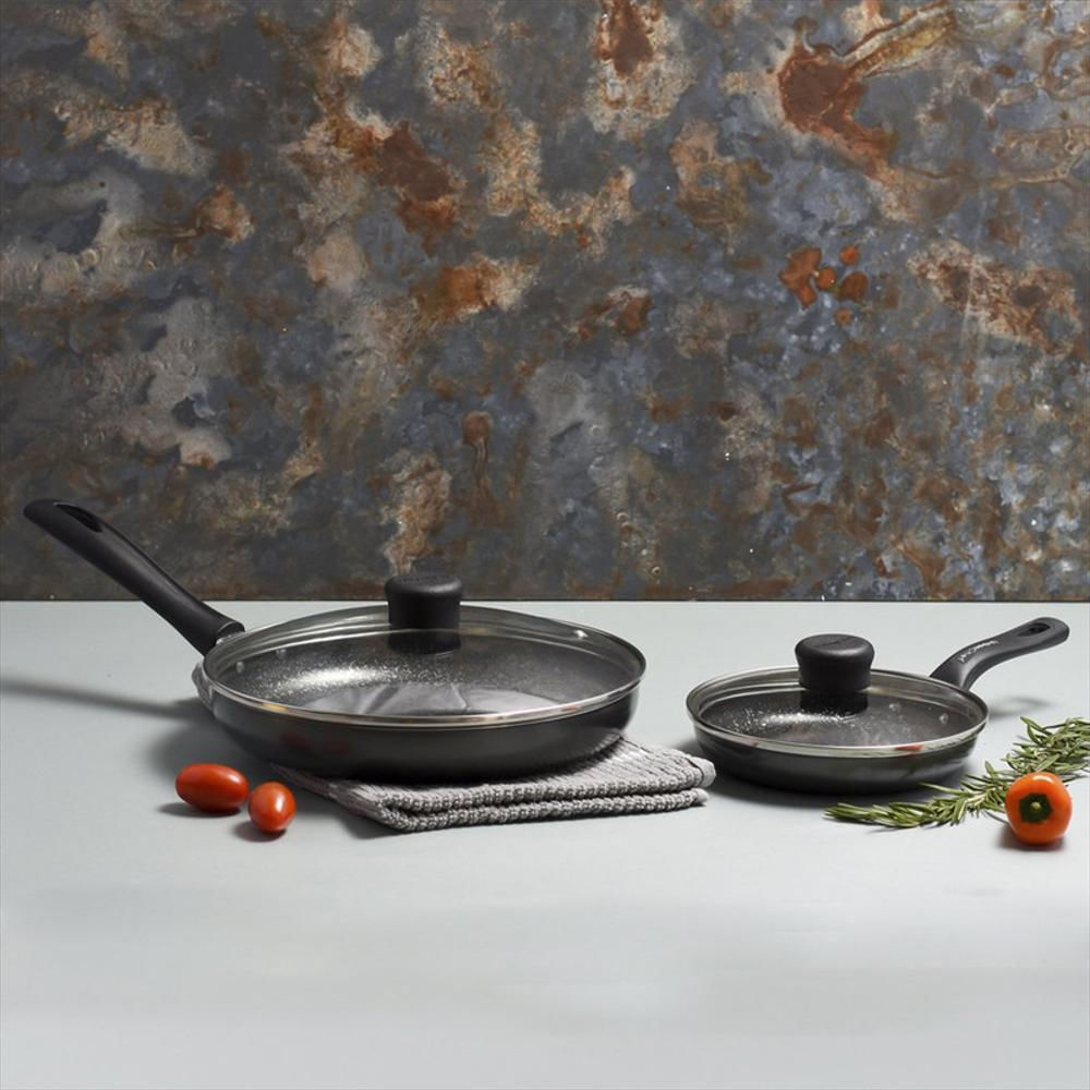Set X 2 Sartenes Grafito + Tapa De Vidrio img #2