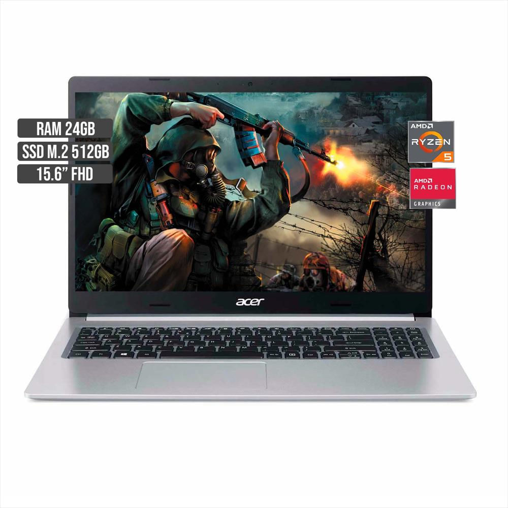 Portatil Acer Aspire Amd Ryzen 5 5500U Ssd 512Gb + Ram 24Gb img #1